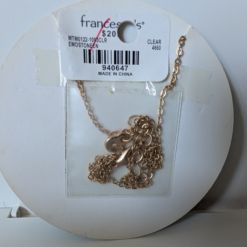 NWT Clear Quartz Evil Eye Star Gold Tone Necklace Healing Affirmations Self Love image 2